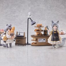 Decorated Life Collection Series Tea Time Cats: Nyan-machi Bakery Clerk Cat & Customer Cat Non-Scale Figure Set