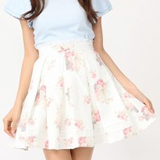 Ank Rouge Flower Print Tuck Skirt