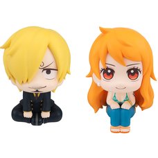 Look Up Series One Piece Sanji & Nami Set w/ Bonus Cloche & Orange
