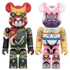 BE@RBRICK Evangelion: 3.0+1.0 Thrice Upon A Time Evangelion New Eva-02 Alpha & Evangelion Eva-08 Beta Improvised Combat Configuration 100% 2-Pack Set