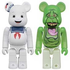 BE@RBRICK Ghostbusters Stay Puft Marshmallow Man & Slimer 100% 2-Pack Set