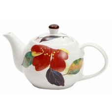 Hana Kairo Mino Ware Japanese Camellia Teapot