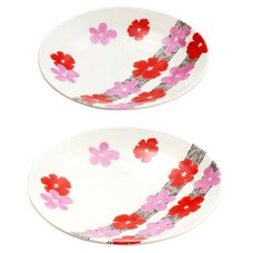 Hana Tsunagi Wamon Mino Ware Small Plates