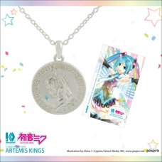 Hatsune Miku 10th Anniversary Rhodium Coin Pendant