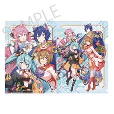 Hatsune Miku x Lucky Cat x Midsummer Kumagaya Clear File Hatsune Miku Black Cat / Megurine Luka / MEIKO / KAITO Art by Icomochi