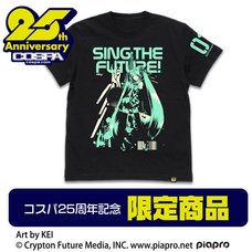 Hatsune Miku Revival Ver. COSPA 25th Anniversary Black T-Shirt