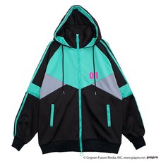 LISTEN FLAVOR Hatsune Miku 2-way Jersey Hoodie Black