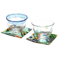 Hand-Blown Glass Cup & Coaster Set