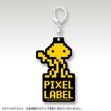 Pixel Label Mars People Yellow Acrylic Keychain
