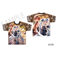 Snow Miku x Hirohako Full Graphic T-shirt Hakodate Art by Kimidori Hana