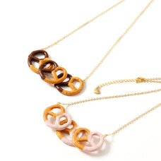 gargle pretzel with chocolate Necklaces