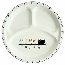 Three Cat Siblings Round Lunch Plate