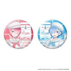 Re:ZERO -Starting Life in Another World- Glimmering Big Tin Badge Set Sailor Ver. Ram & Rem