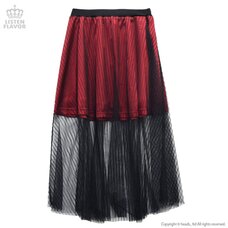 LISTEN FLAVOR Striped Tulle Layered Skirt