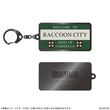 Resident Evil Requiem Metal Key Chain Raccoon City Signboard