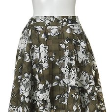OLIVE des OLIVE Rose Pattern Sheer Check Skirt