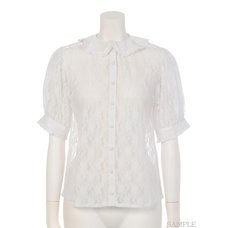 Swankiss Round Collar Lace Blouse