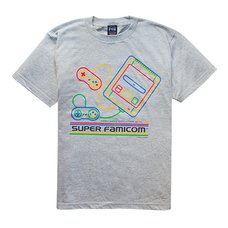 King of Games Super Famicom Gray T-Shirt w/ Collector's Box & Logo Badge