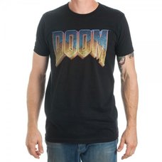 Doom Gradient Logo Men's Black T-Shirt