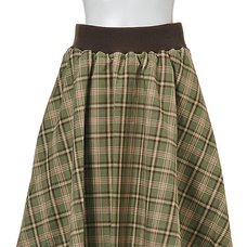 OLIVE des OLIVE Plaid x Solid Color Reversible Skirt