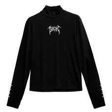 LISTEN FLAVOR Metal Sick Ribbed Tops Black