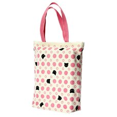 Polka Dots & Cats Large Tote Bag