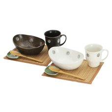 Elegant Mino Ware Natural Style Cup & Curry Set