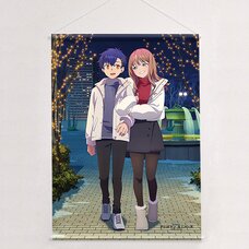 Gridman Universe W Suede B2 Tapestry Yomogi Asanaka & Yume Minami: Winter Date Ver.