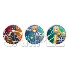 Sword Art Online: Integral Factor Kirito & Alice & Eugeo Metallic Button Badge Set