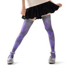 Zettairyoiki Patched-Up Thigh-High Tights