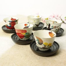 Hana Kairo Mino Ware Tea Cup & Saucer Set