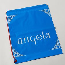 angela Blue/Black Plastic Drawstring Bag