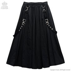 LISTEN FLAVOR Pleated Maxi Skirt w/ Shoulder Straps