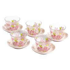 Hana Misato Mino Ware Glass Teacup & Saucer Set