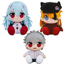 Rebuild of Evangelion Kuripan Plushie Rei Ayanami: Long (Long Hair: White Plugsuit) / Asuka Shikinami Langley (Jersey & Casquette Cap) / Kaworu Nagisa: School Uniform Ver.
