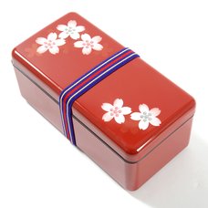 Red Maki-e Cherry Blossom Bento Box