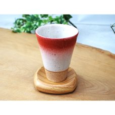 Red Mino Ware Cup & Coaster