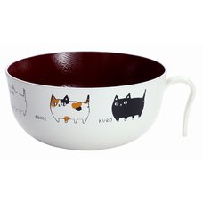 Three Cat Siblings Lacquerware Bowl w/ Handle