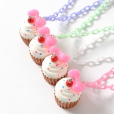 milklim Handmade Ribbon Cupcake Necklace