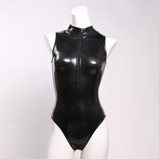 REALISE Front Zipper Competitive Swimwear Costume (Black)