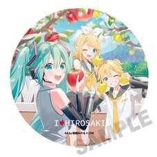 Hatsune Miku × Hirosaki Apple Mega Tin Badge Stand 2 Art by Asagao Minoru