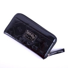 Hello Kitty Hearts & Bows Black Embossed Zip-Around Wallet
