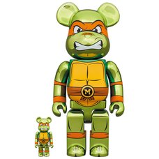 BE＠RBRICK Teenage Mutant Ninja Turtles Michelangelo: Chrome Ver. 100％ & 400％