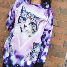ACDC RAG Galaxy Cat Long Hoodie