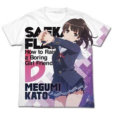 Saekano: How to Raise a Boring Girlfriend Flat Megumi Kato Flat Ver. Full-Color White T-Shirt