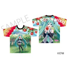 Hatsune Miku x Hirosaki Apple Full Graphic T-shirt Hirohako Art by Asagao Minoru