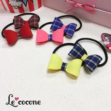 Le cocone Plain x Checkered Ribbon Hair Band Set