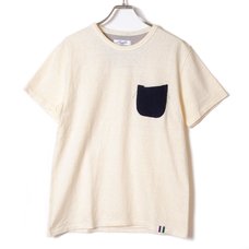 Loopwheel Eva Pocket T-Shirt (Navy x Gray)