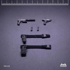 WM-02B Handgun Set Grey Silver 1/12 Scale Action Figure Accessory