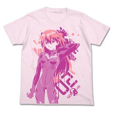 Evangelion Asuka Langley Shikinami Light Pink Graphic T-Shirt